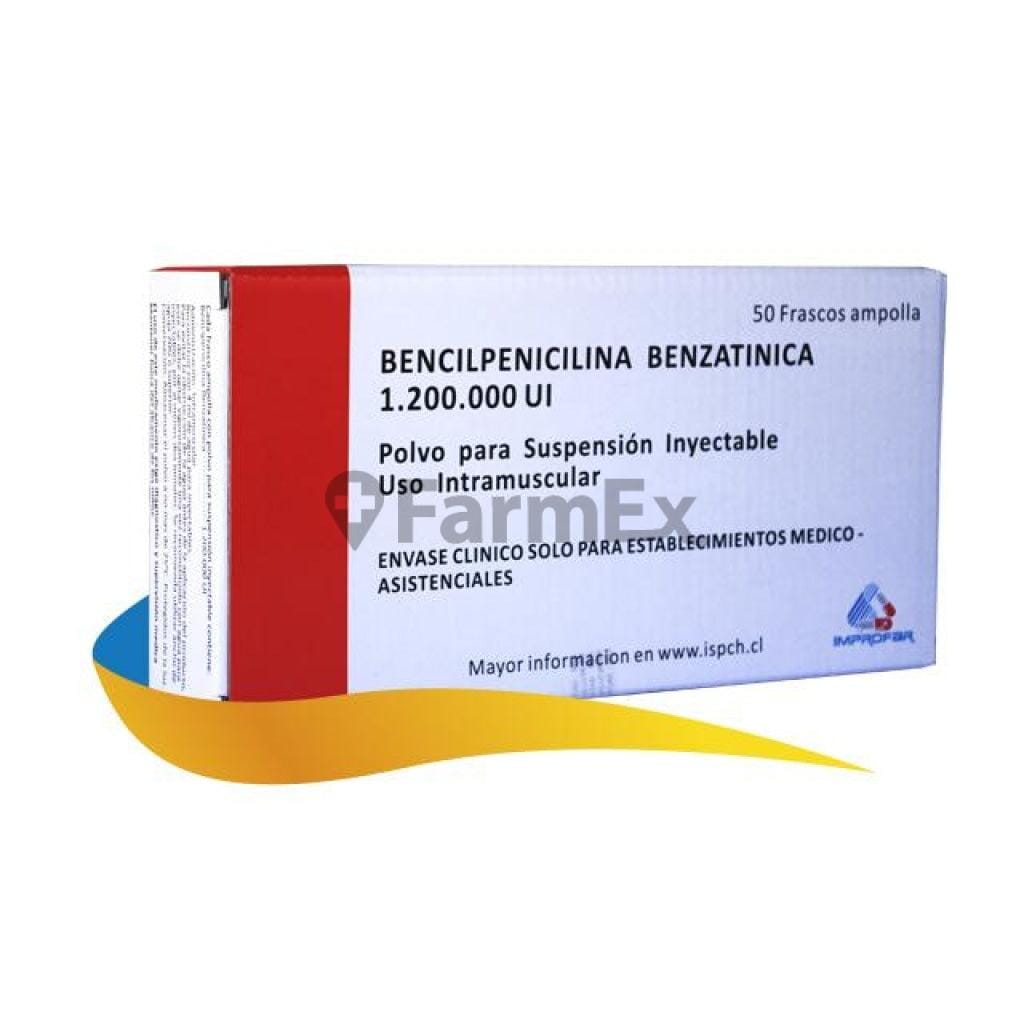 Bencilpinicilina Benzatinica 1.200.000 U.I. "Polvo Inyectable de uso intramuscular" x 1 Frasco Farmex-BanMedica-Persistente